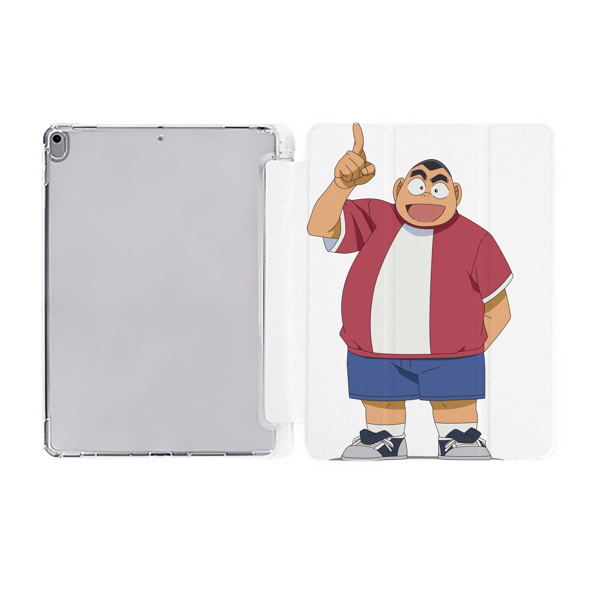 （画像用） 名探偵コナン 小嶋 元太 こじま げんた Detective Conan Kojima Genta IPad ケース ペン収納付き 三つ折りスタンド PUレザー×シリコン 対応機種9.5/10.5/10.9インチ